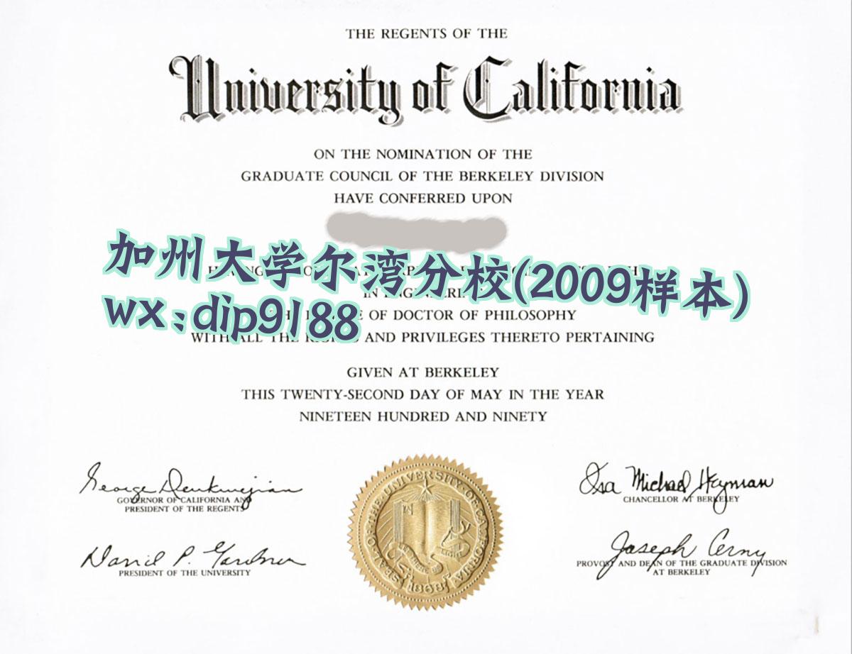 加州大学尔湾分校学历2009毕业证样本图