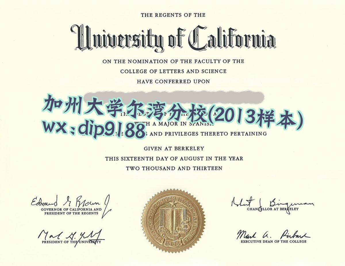 加州大学尔湾分校学历2013毕业证样本图