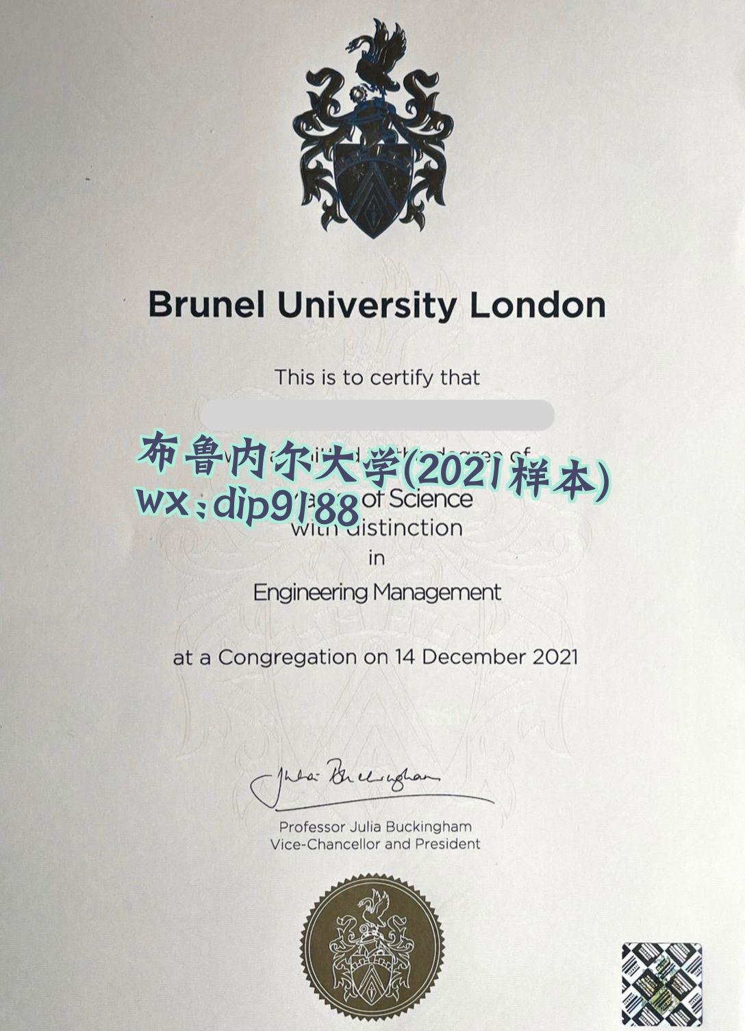 布鲁内尔大学学历2021毕业证样本图
