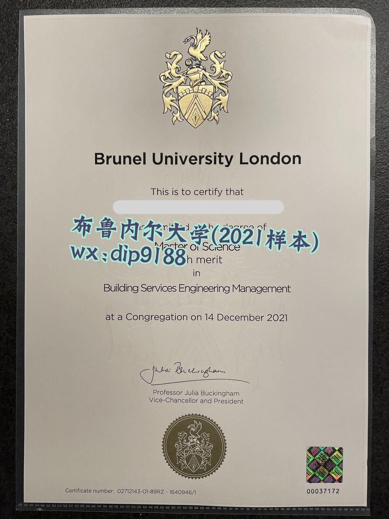 布鲁内尔大学学历2021毕业证样本图