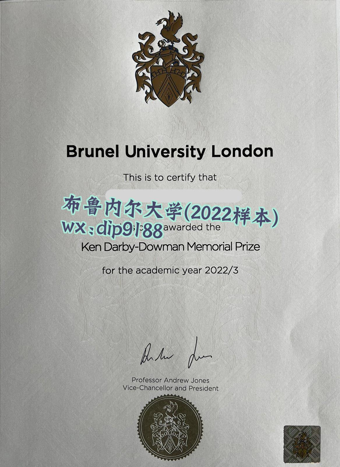 布鲁内尔大学学历2022毕业证样本图