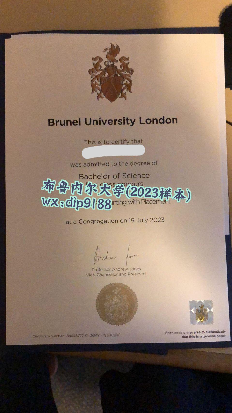 布鲁内尔大学学历2023毕业证样本图
