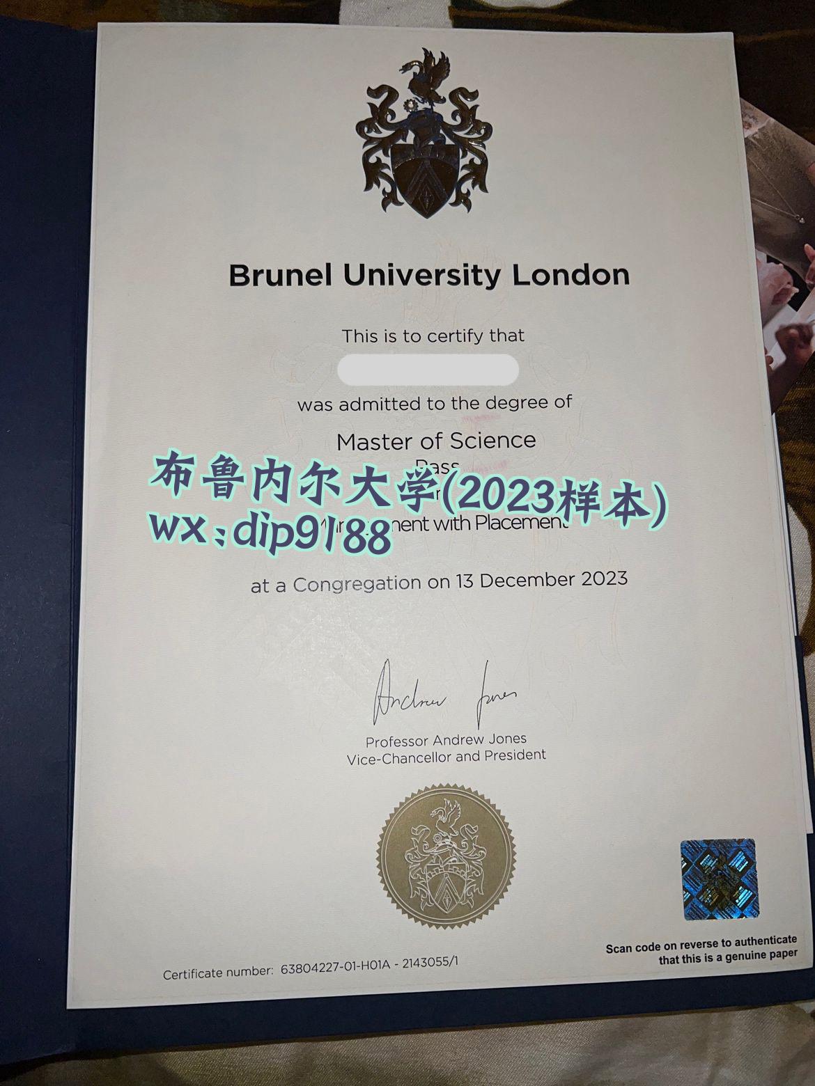 布鲁内尔大学学历2023毕业证样本图