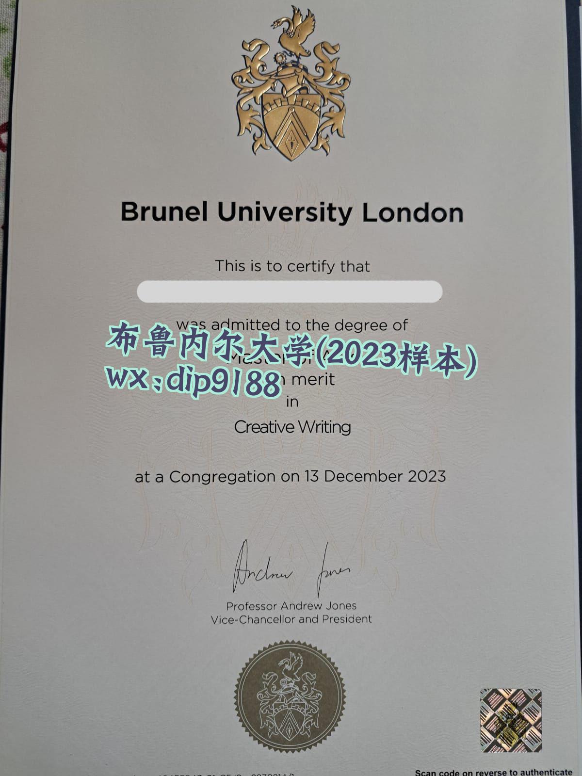 布鲁内尔大学学历2023毕业证样本图