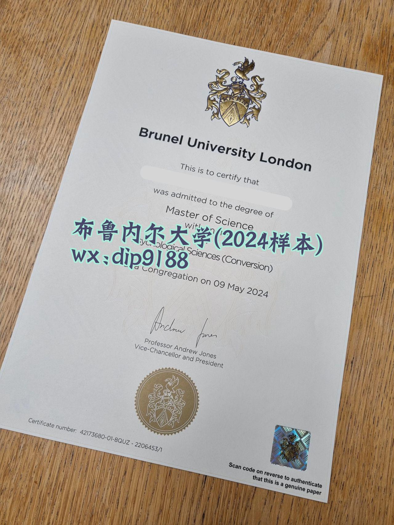 布鲁内尔大学学历2024毕业证样本图