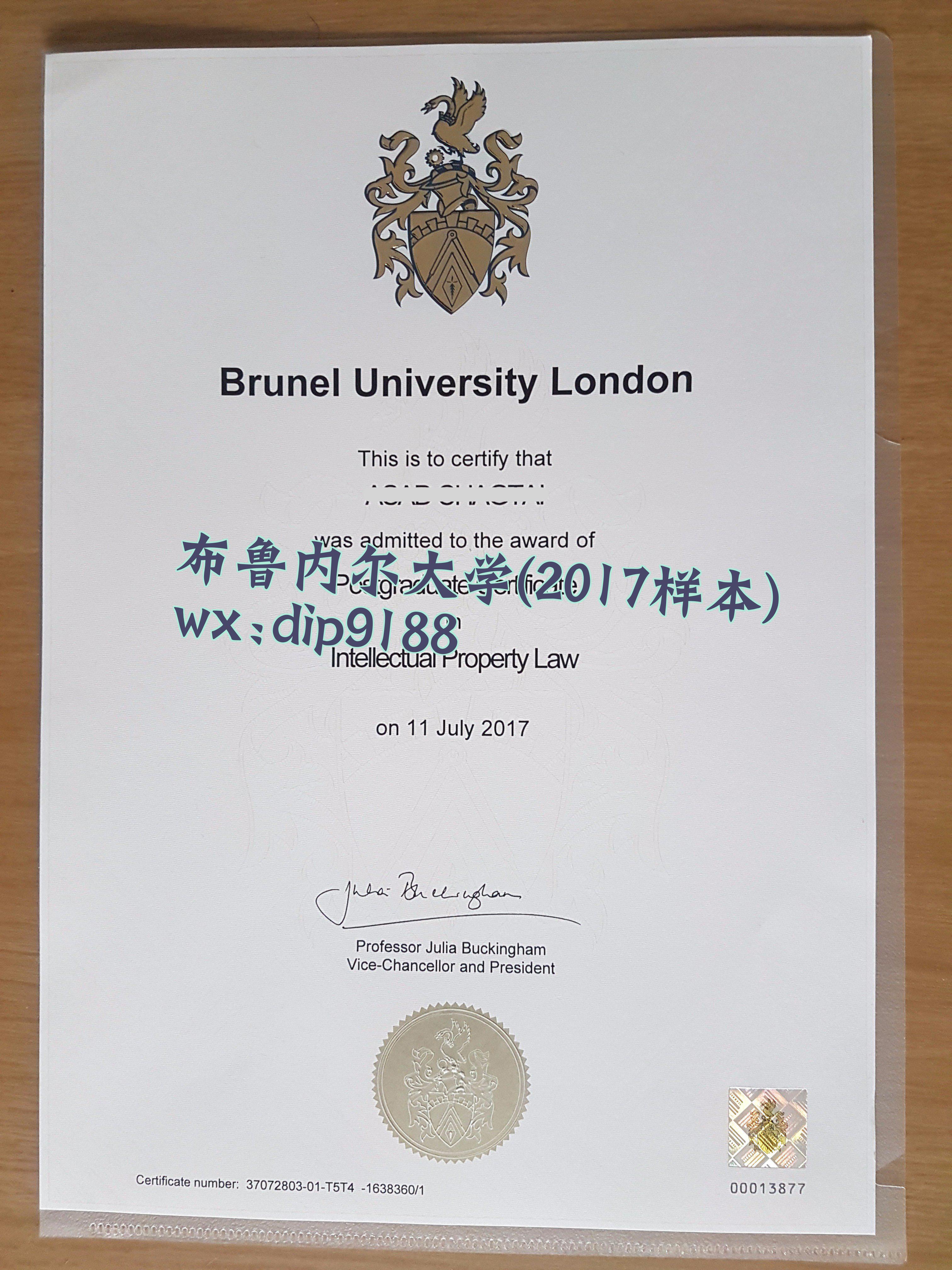 布鲁内尔大学学历2017毕业证样本图