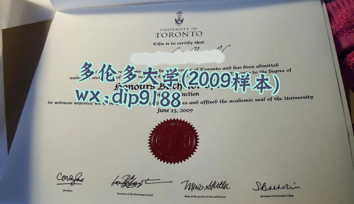 多伦多大学学历2009毕业证样本图
