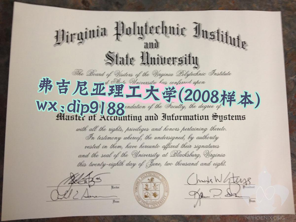 弗吉尼亚理工大学学历2008毕业证样本图