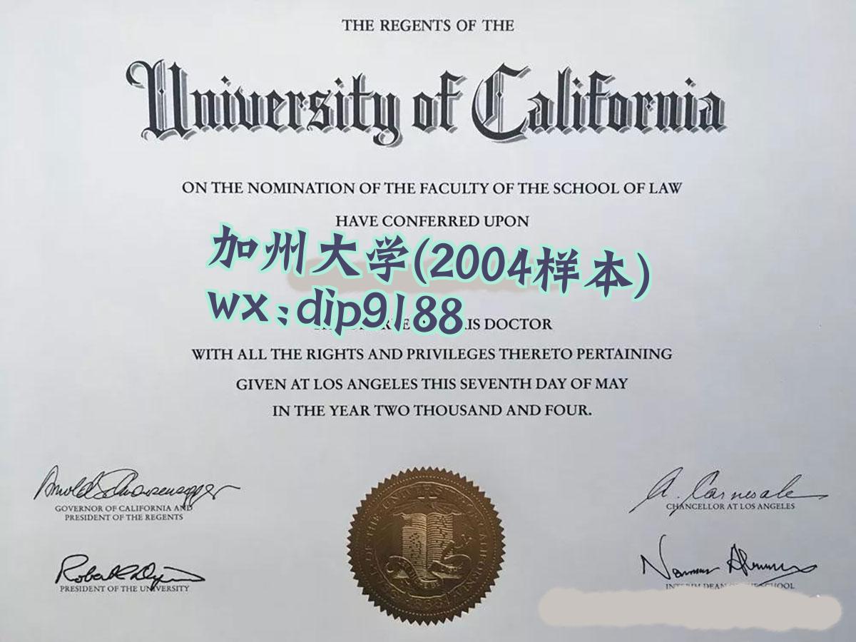 加州大学学历2004毕业证样本图
