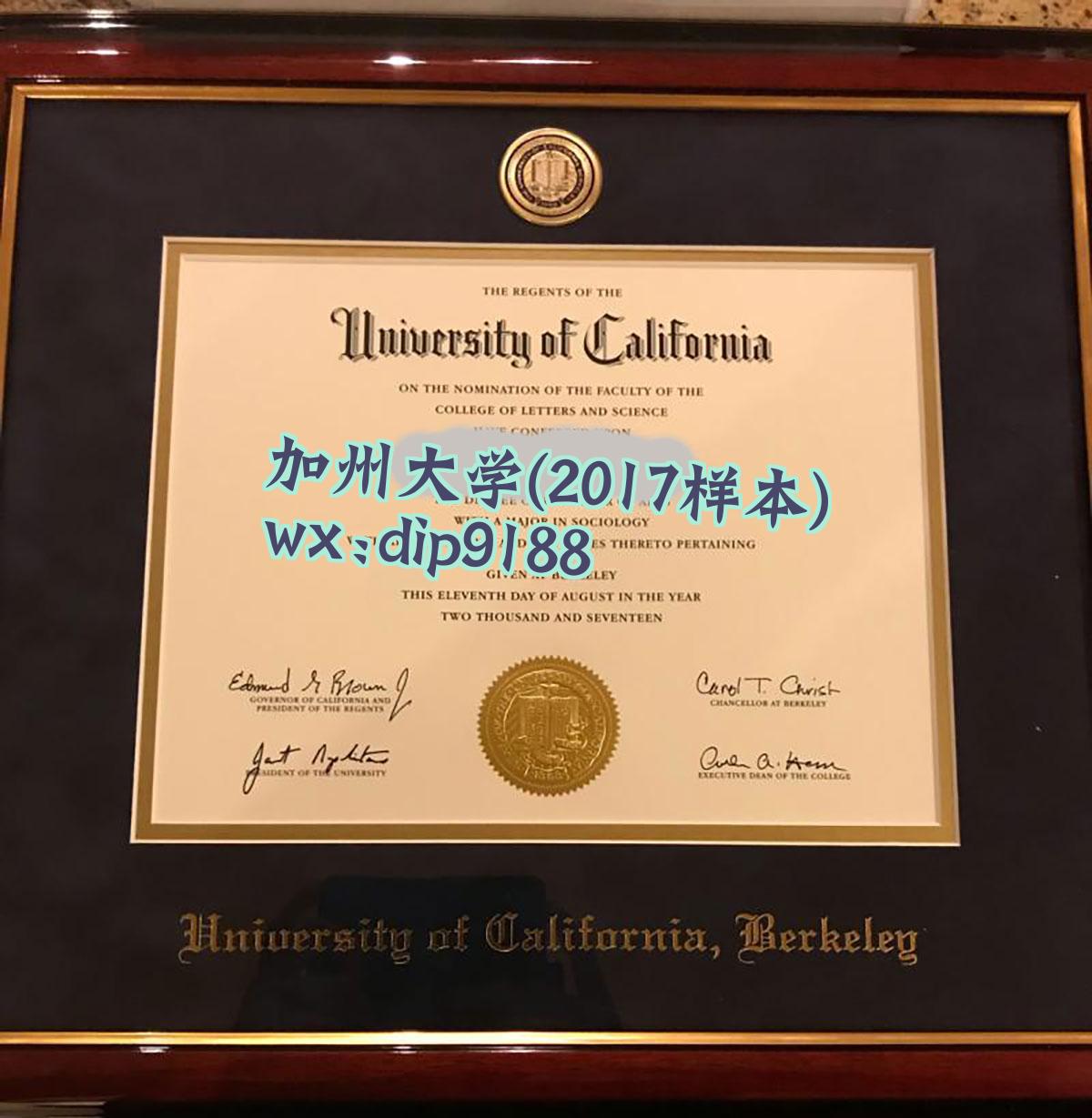 加州大学学历2017毕业证样本图