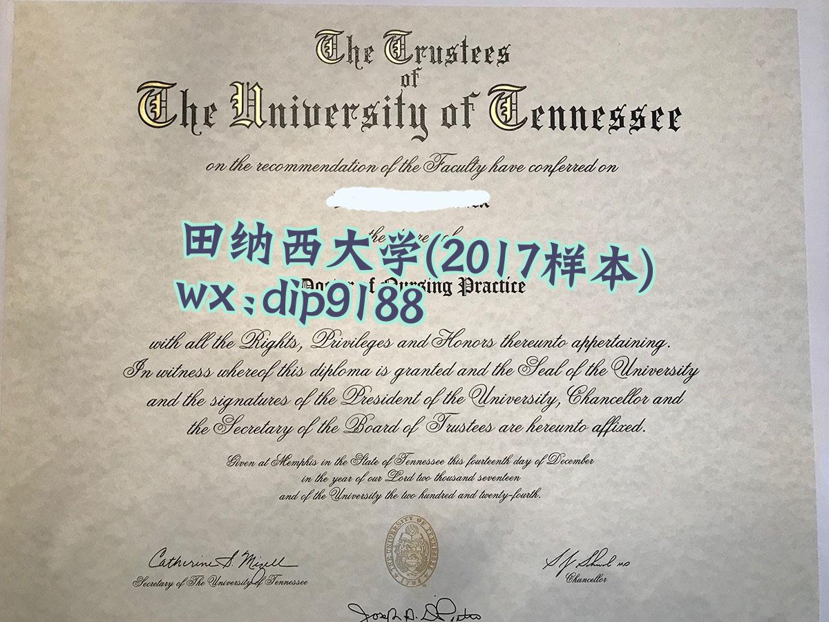 田纳西大学学历2017毕业证样本图