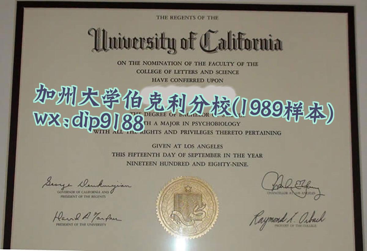 加州大学伯克利分校学历1989毕业证样本图