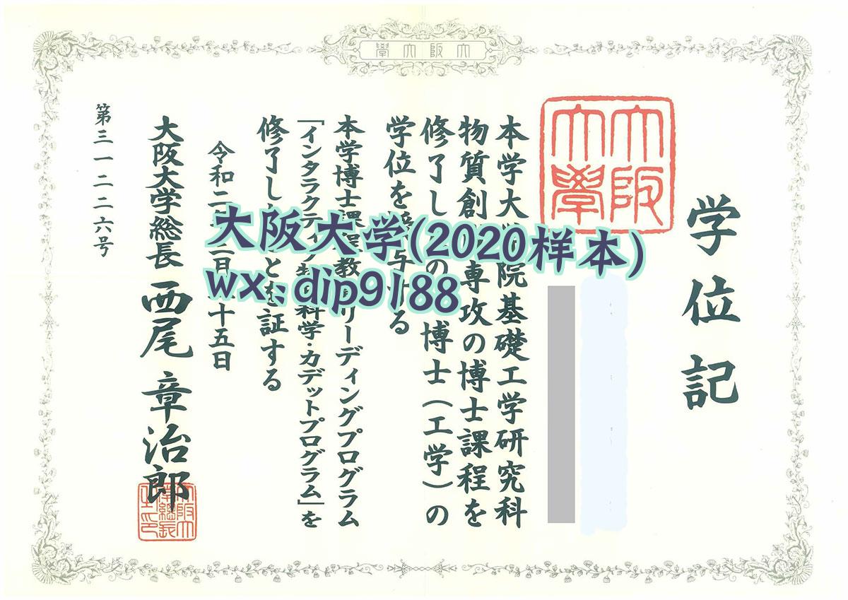 大阪大学学历2020毕业证样本图