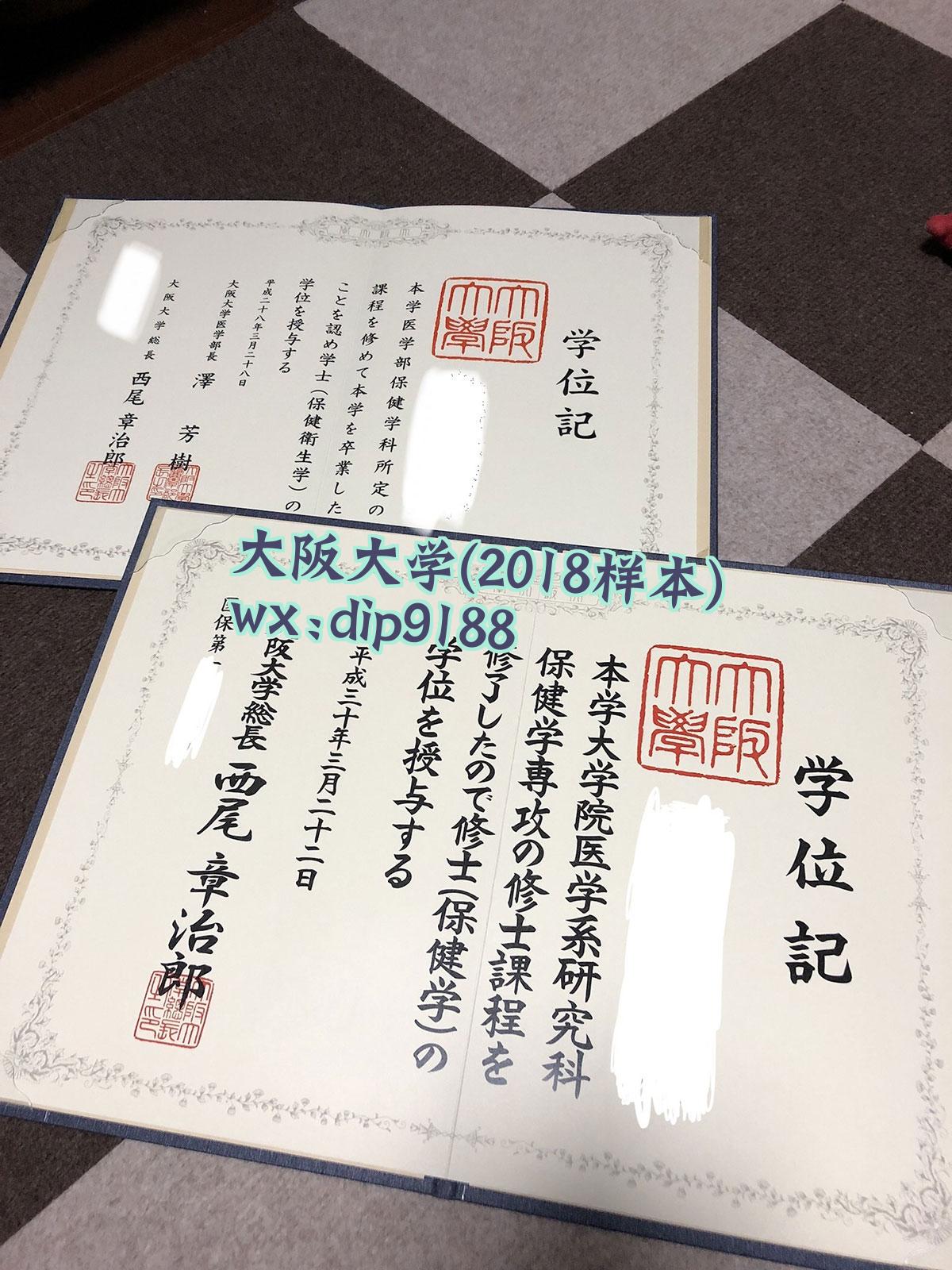 大阪大学学历2018毕业证样本图