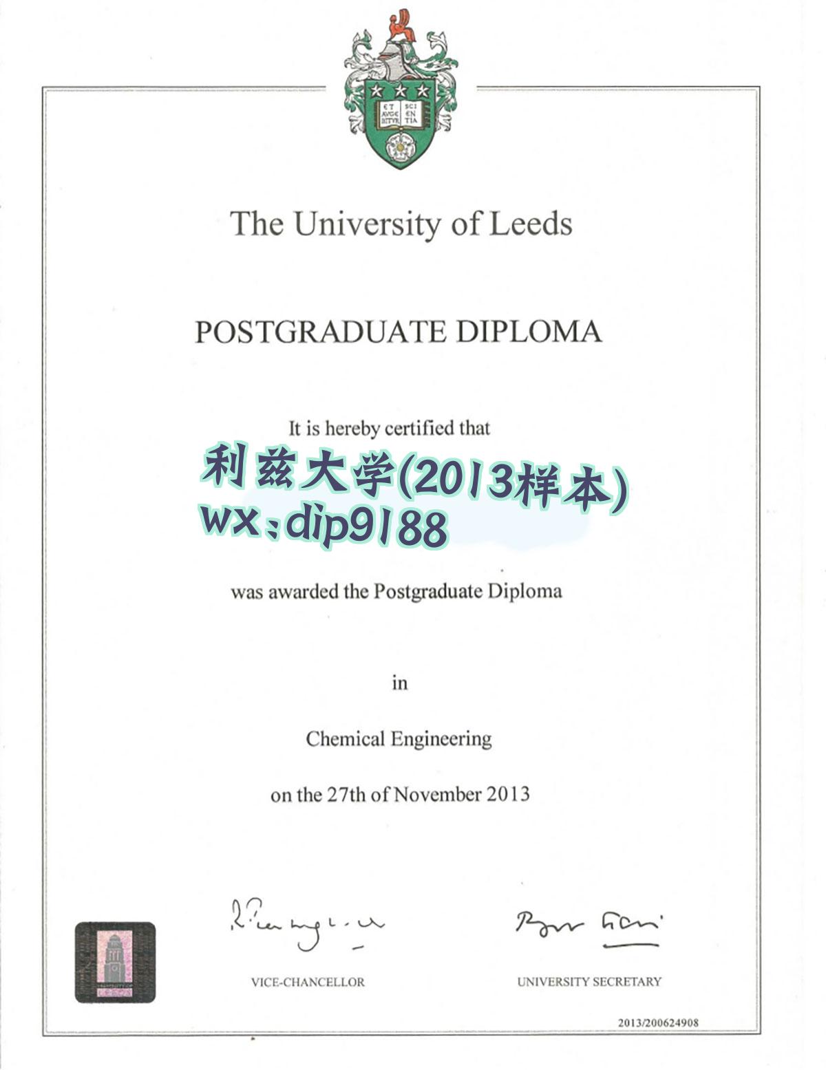利兹大学学历2013毕业证样本图