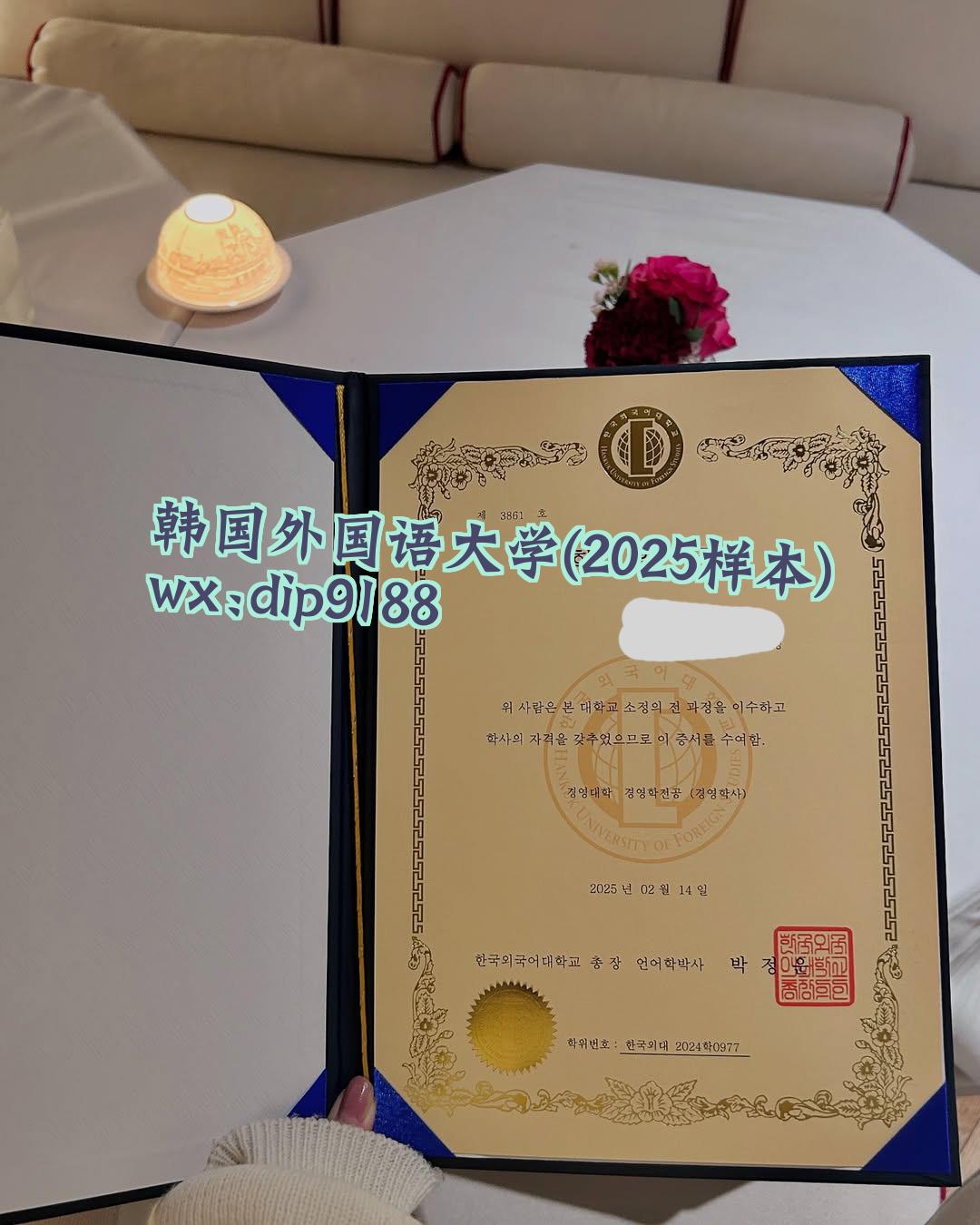 韩国外国语大学学历2025毕业证样本图