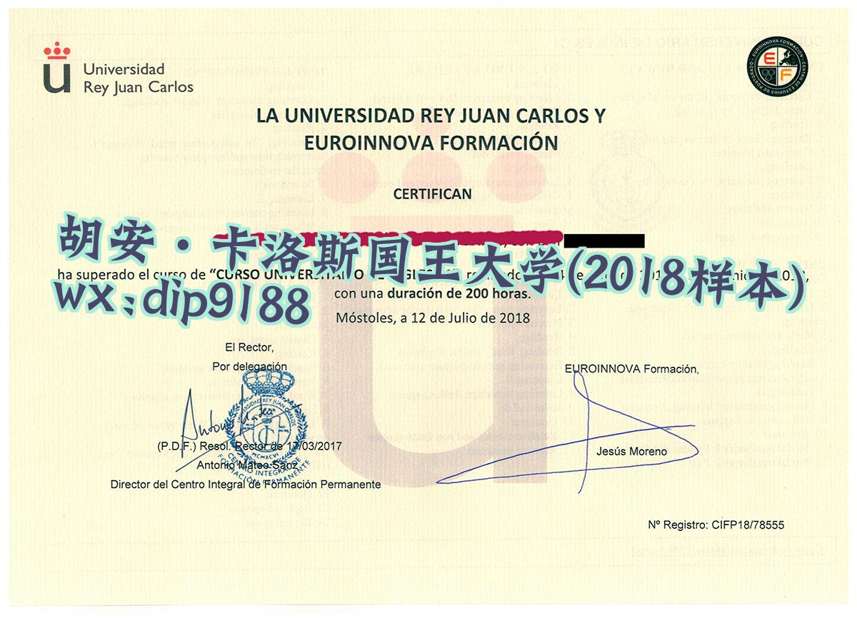 胡安·卡洛斯国王大学学历2018毕业证样本图