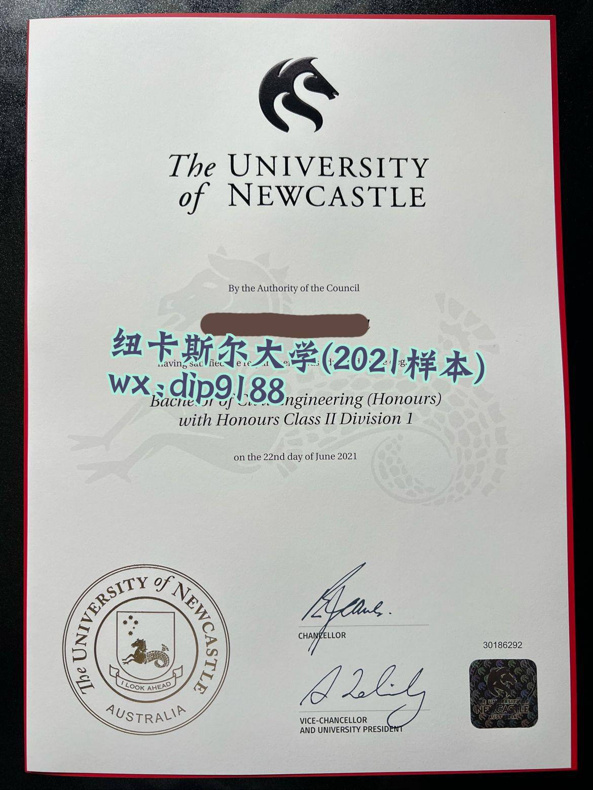 纽卡斯尔大学学历2021毕业证样本图