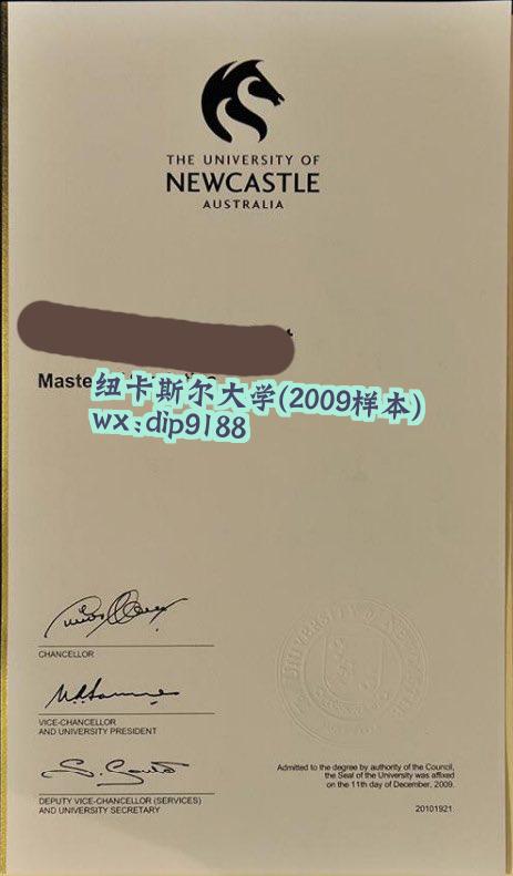 纽卡斯尔大学学历2009毕业证样本图