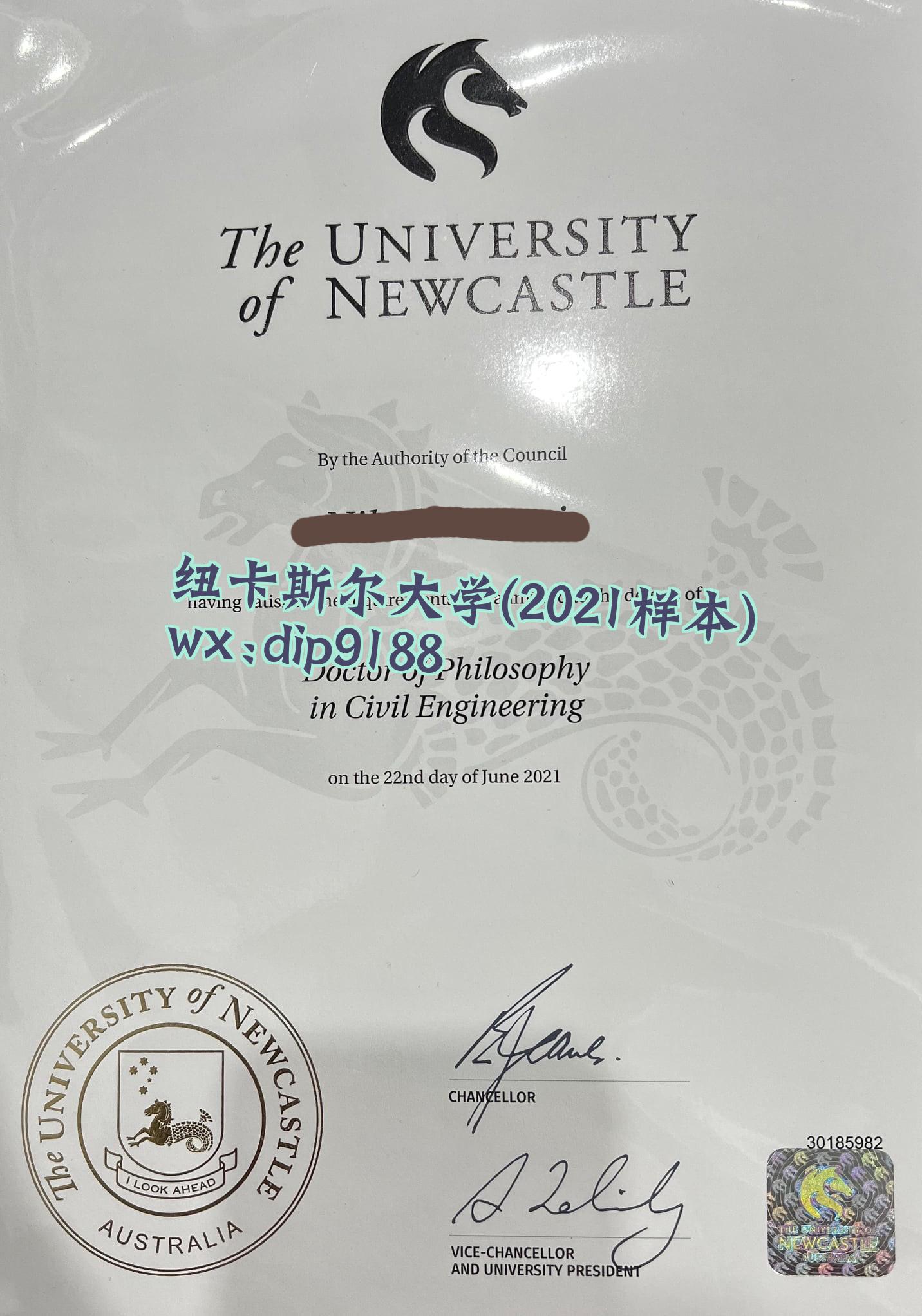 纽卡斯尔大学学历2021毕业证样本图
