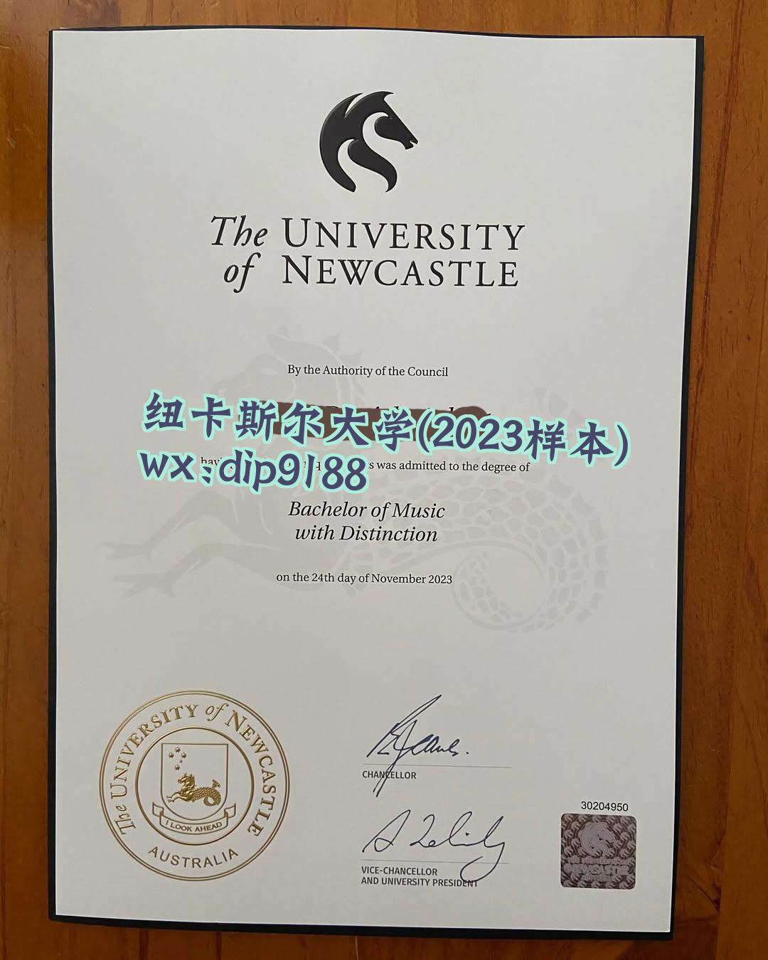纽卡斯尔大学学历2023毕业证样本图
