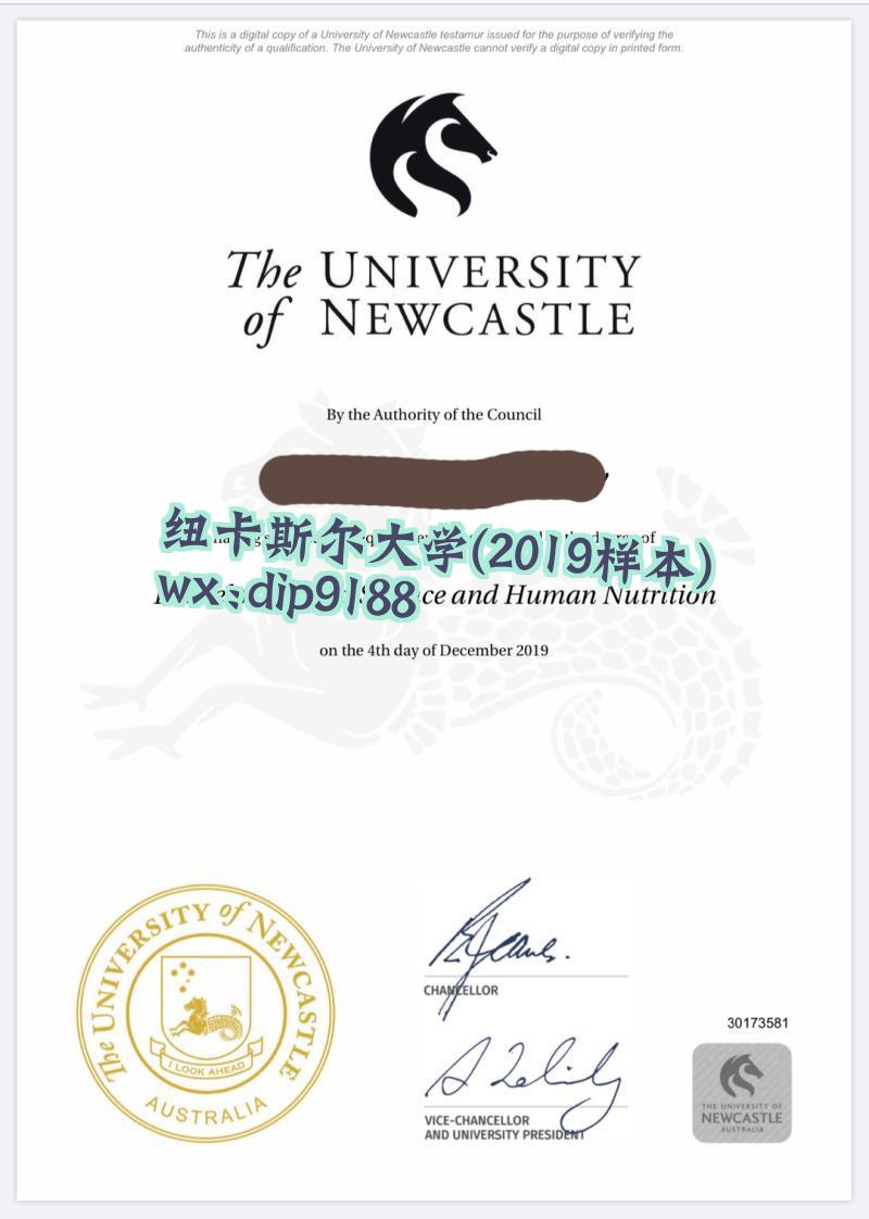 纽卡斯尔大学学历2019毕业证样本图