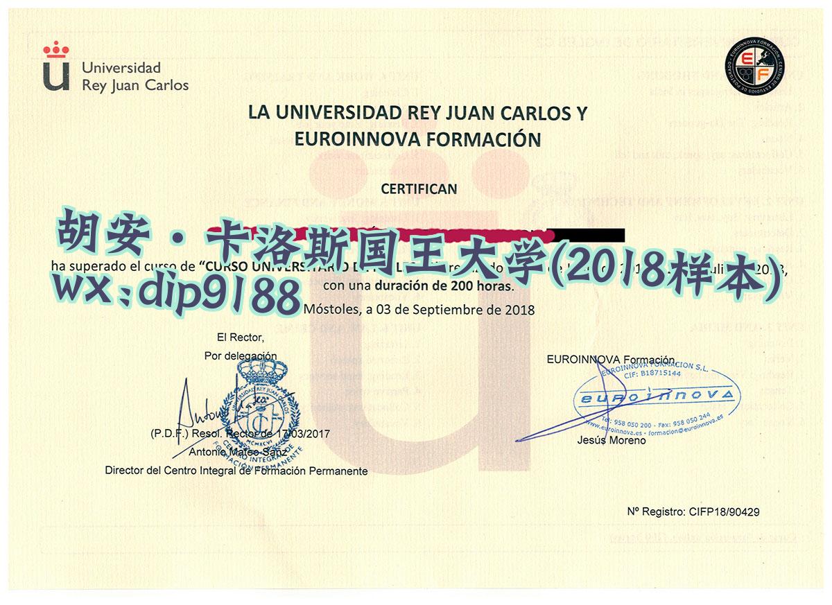 胡安·卡洛斯国王大学学历2018毕业证样本图