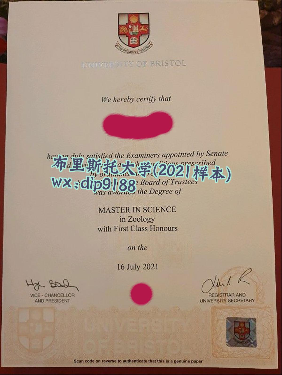 布里斯托大学学历2021毕业证样本图