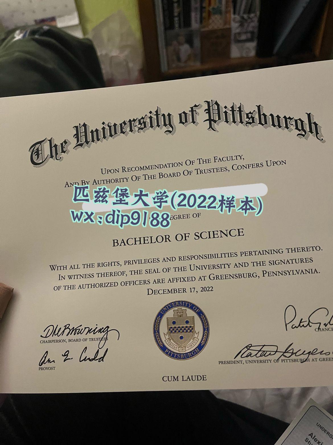 匹兹堡大学学历2022毕业证样本图