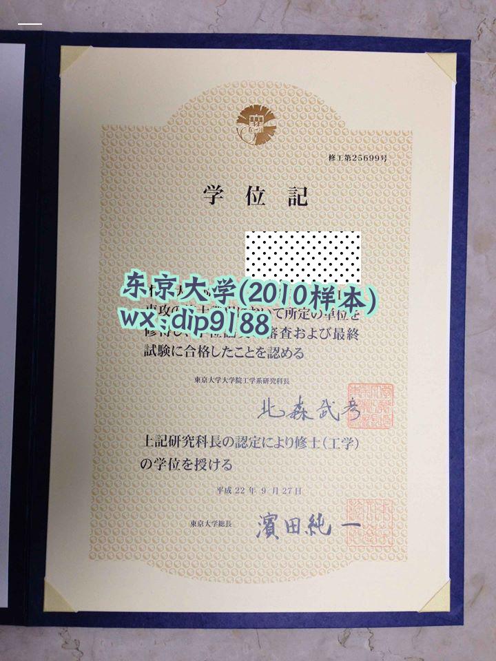 东京大学学历2010毕业证样本图
