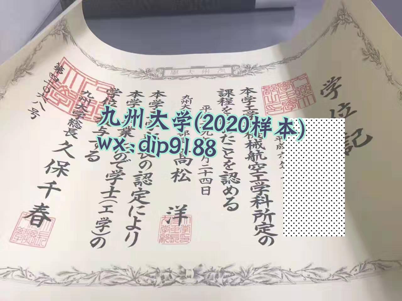 九州大学学历2020毕业证样本图