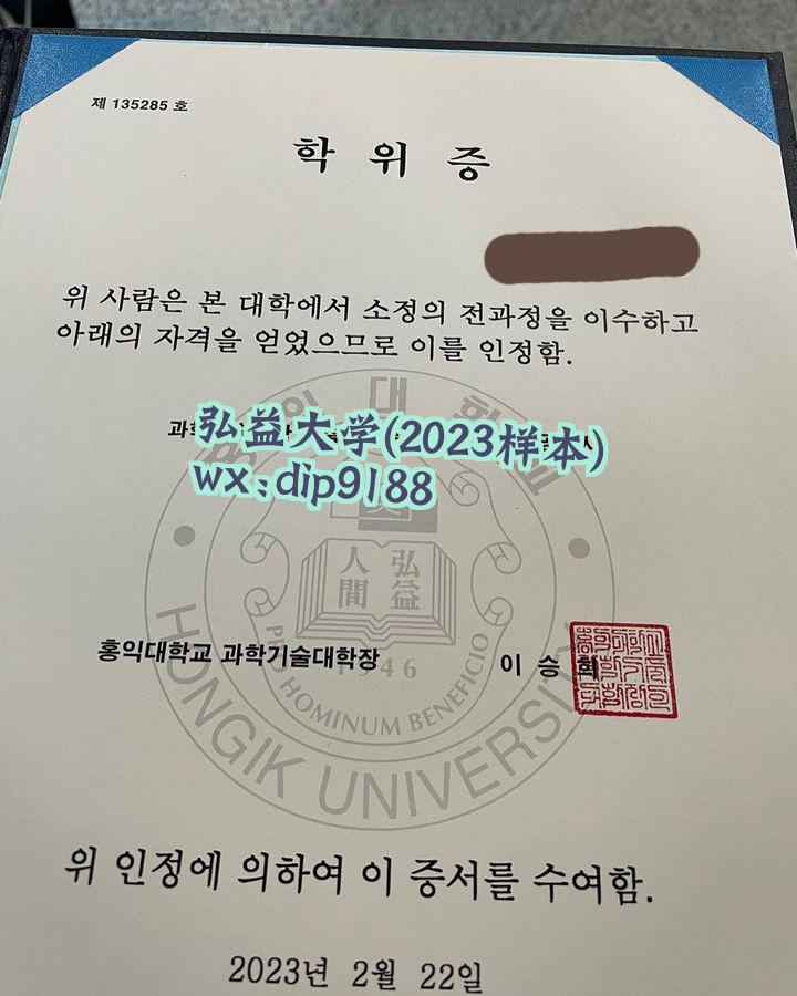 弘益大学学历2023毕业证样本图
