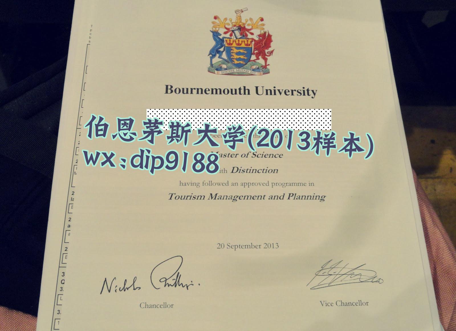 伯恩茅斯大学学历2013毕业证样本图