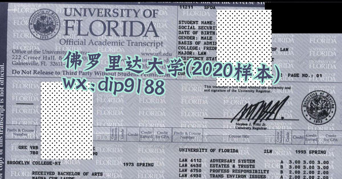 佛罗里达大学学历2020毕业证样本图