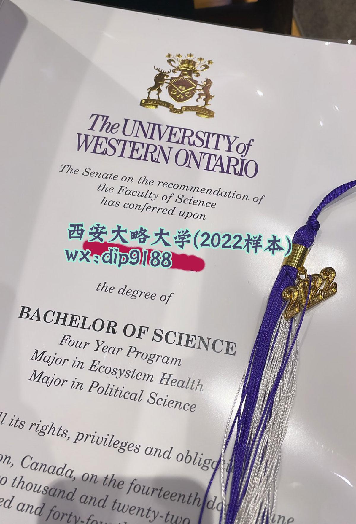 西安大略大学学历2022毕业证样本图