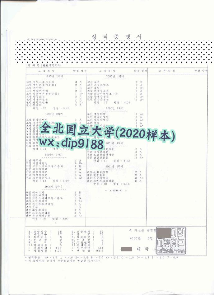 全北国立大学学历2020毕业证样本图片