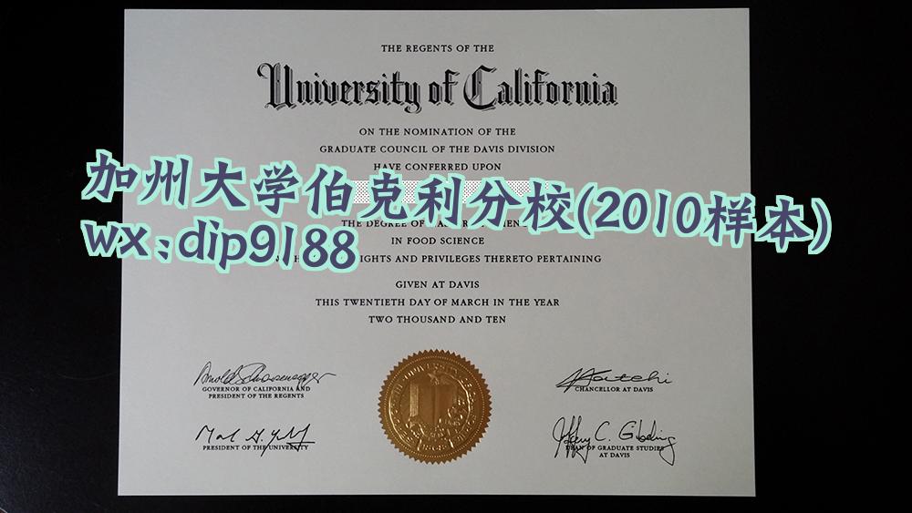 加州大学伯克利分校学历2010毕业证样本图