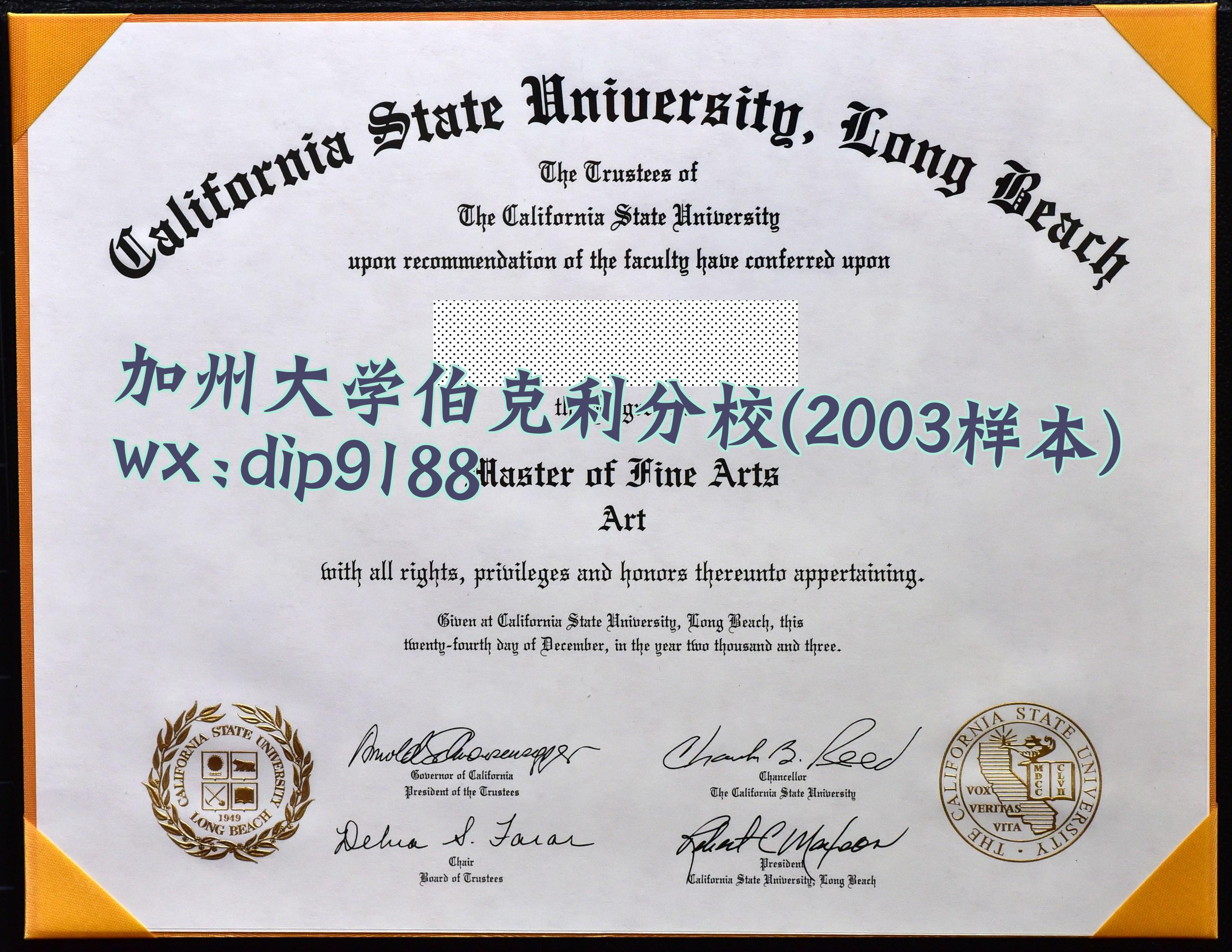 加州大学伯克利分校学历2003毕业证样本图