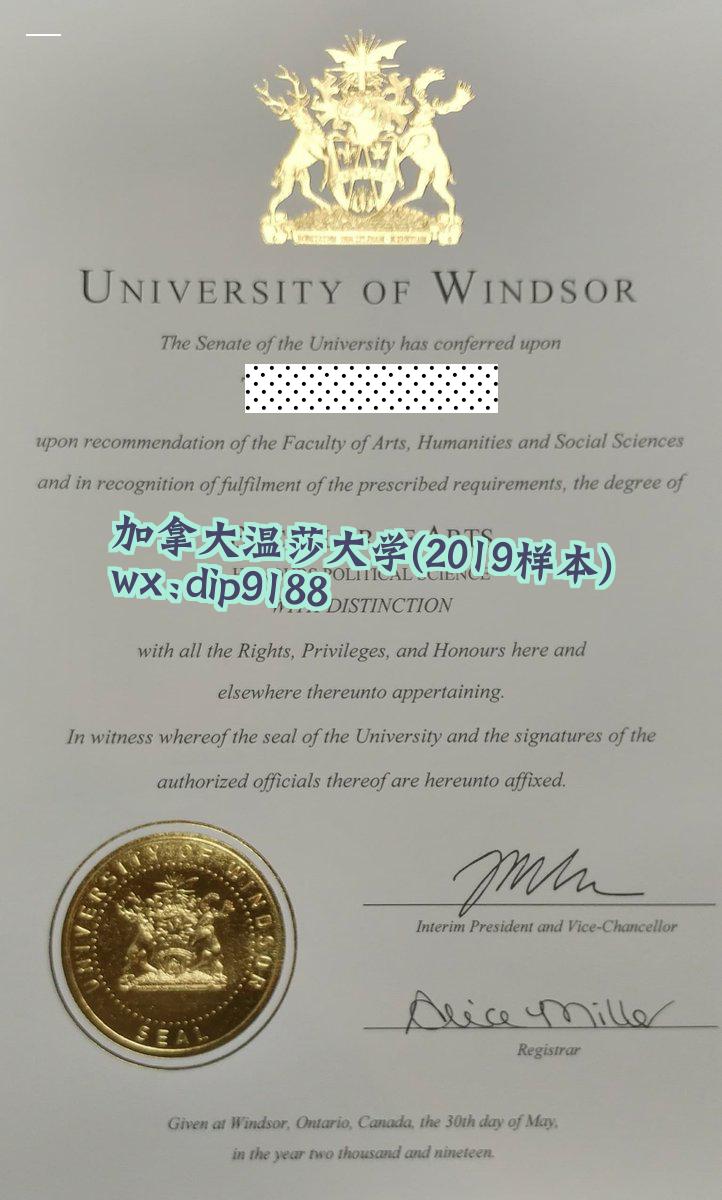 加拿大温莎大学学历2019毕业证样本图