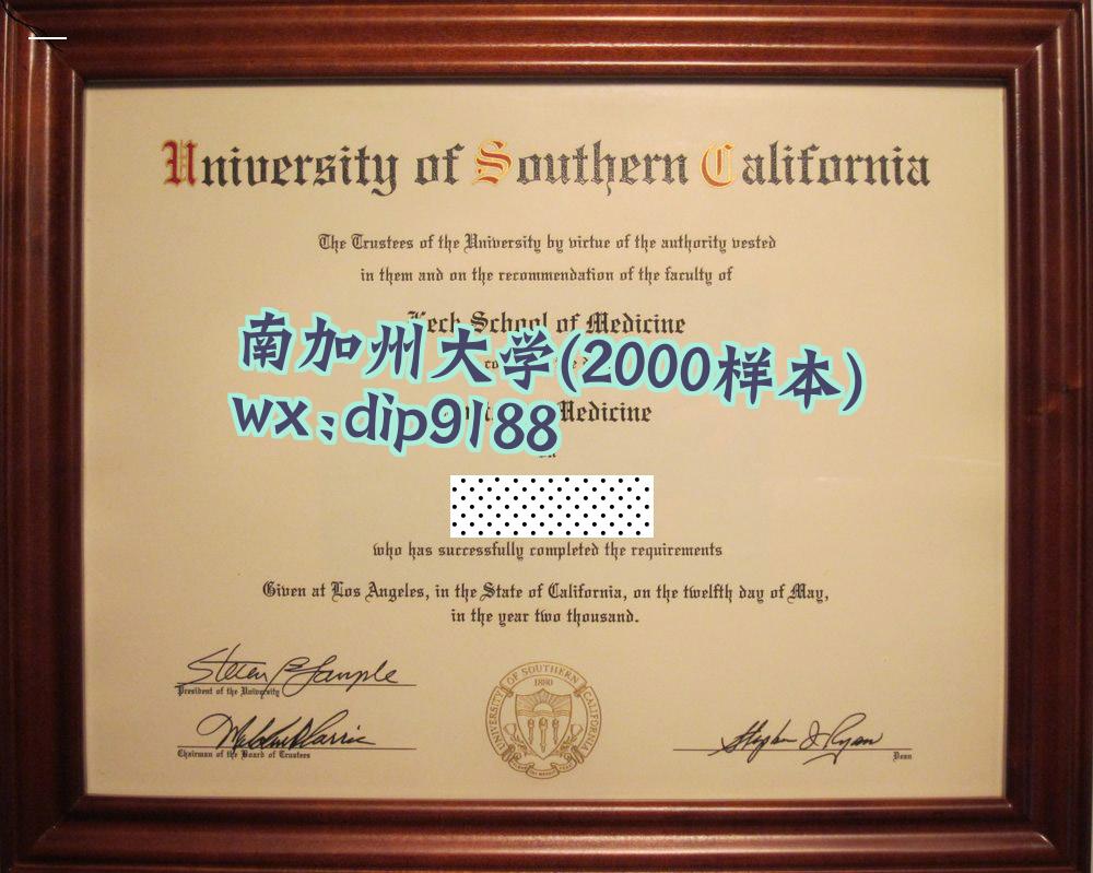 南加州大学学历2000毕业证样本图
