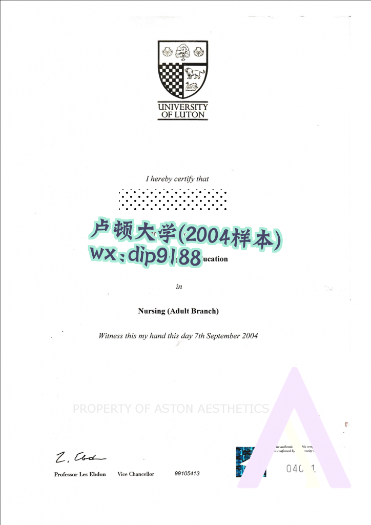 卢顿大学学历2004毕业证样本图