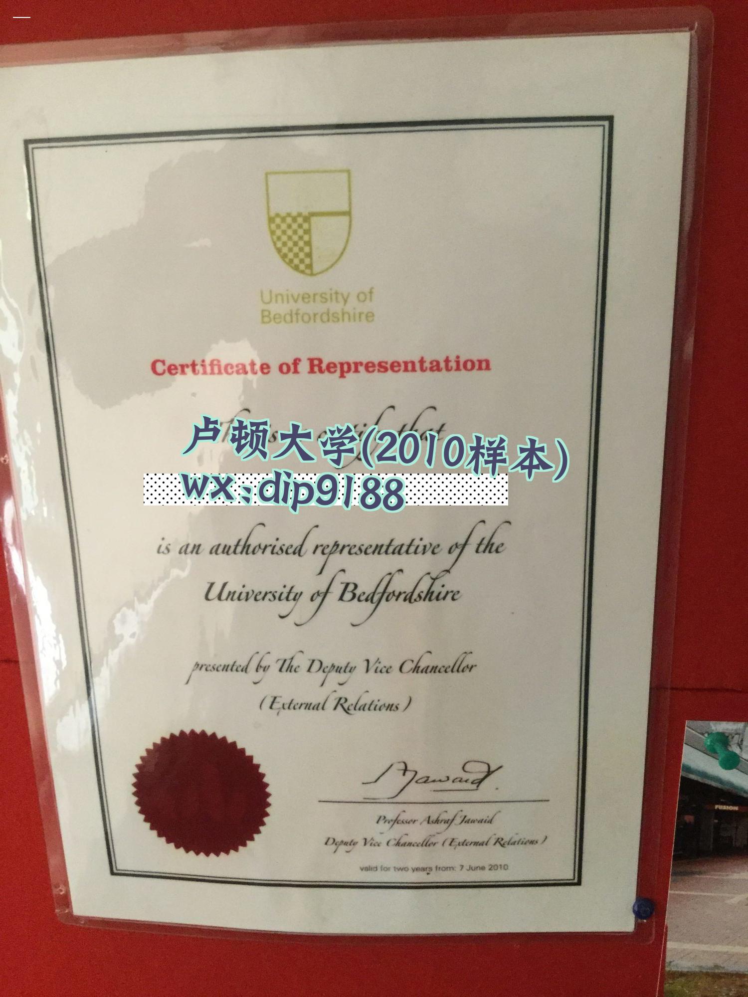 卢顿大学学历2010毕业证样本图