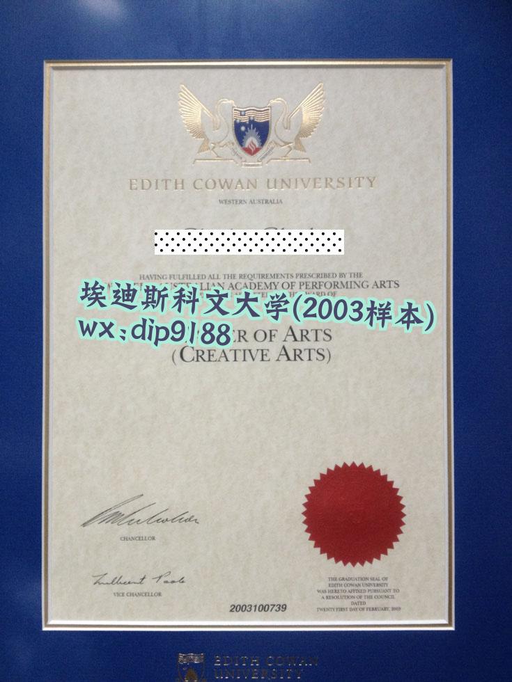埃迪斯科文大学学历2003毕业证样本图片