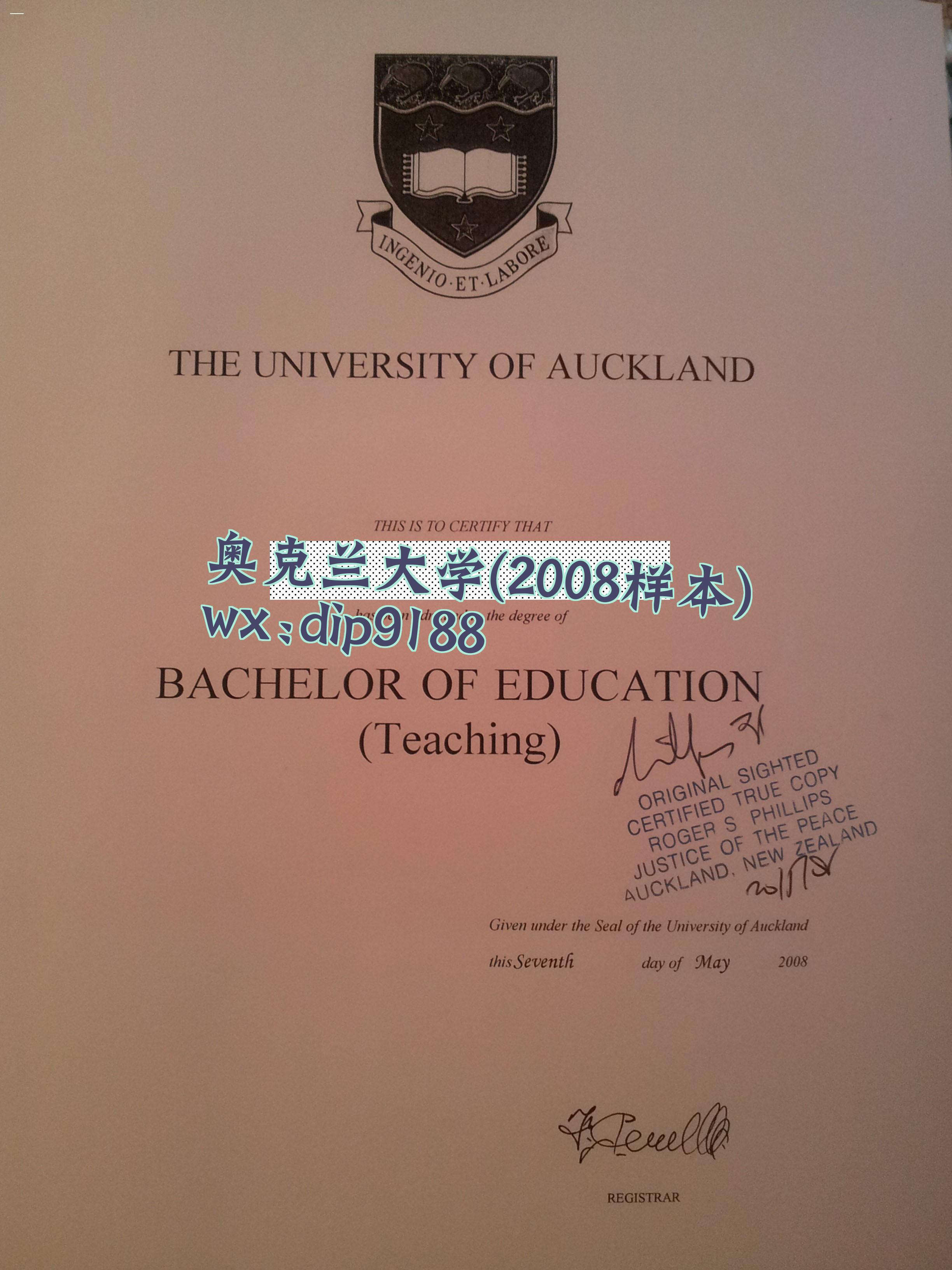 奥克兰大学学历2008毕业证样本图