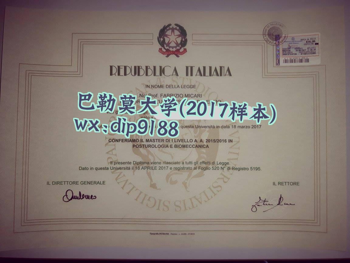巴勒莫大学学历2017毕业证样本图