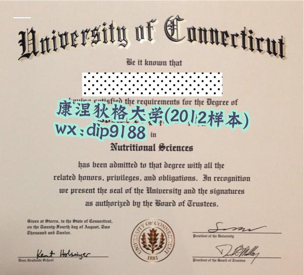 康涅狄格大学学历2012毕业证样本图