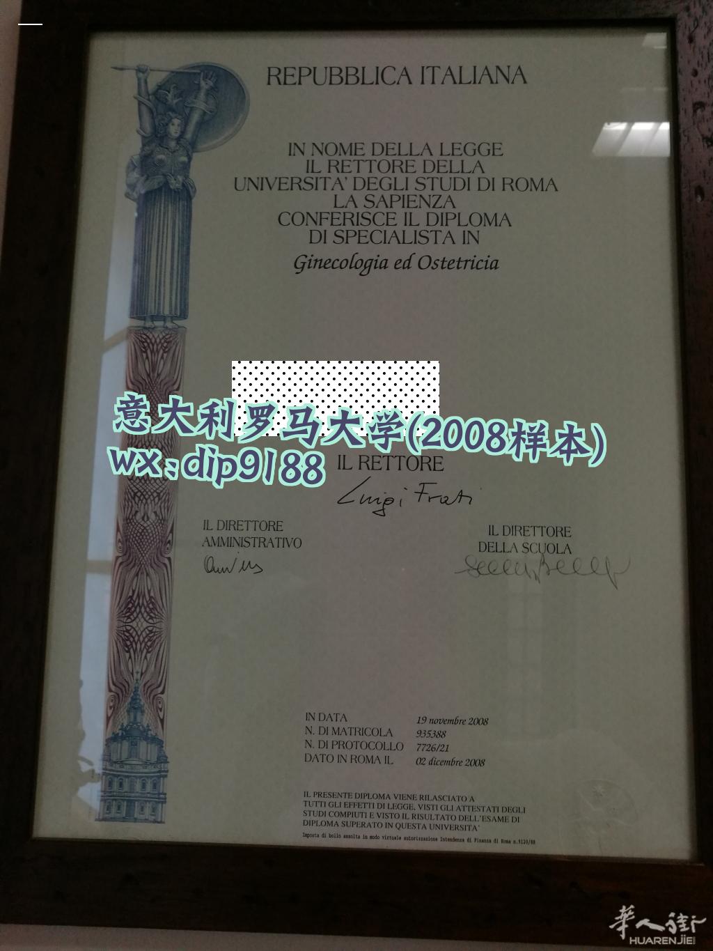 意大利罗马大学学历2008毕业证样本图片