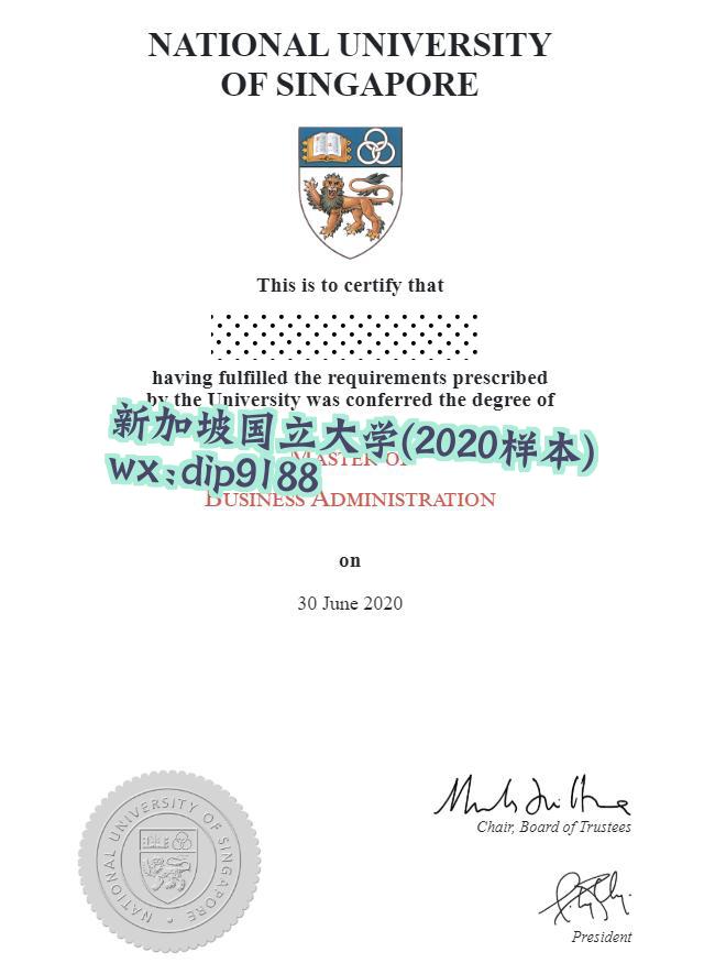 新加坡国立大学学历2020毕业证样本图