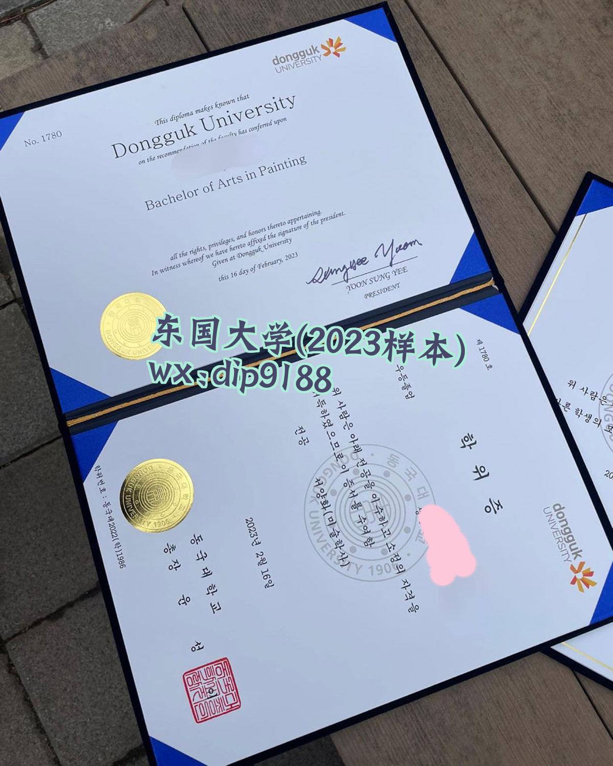 东国大学学历2023毕业证样本图