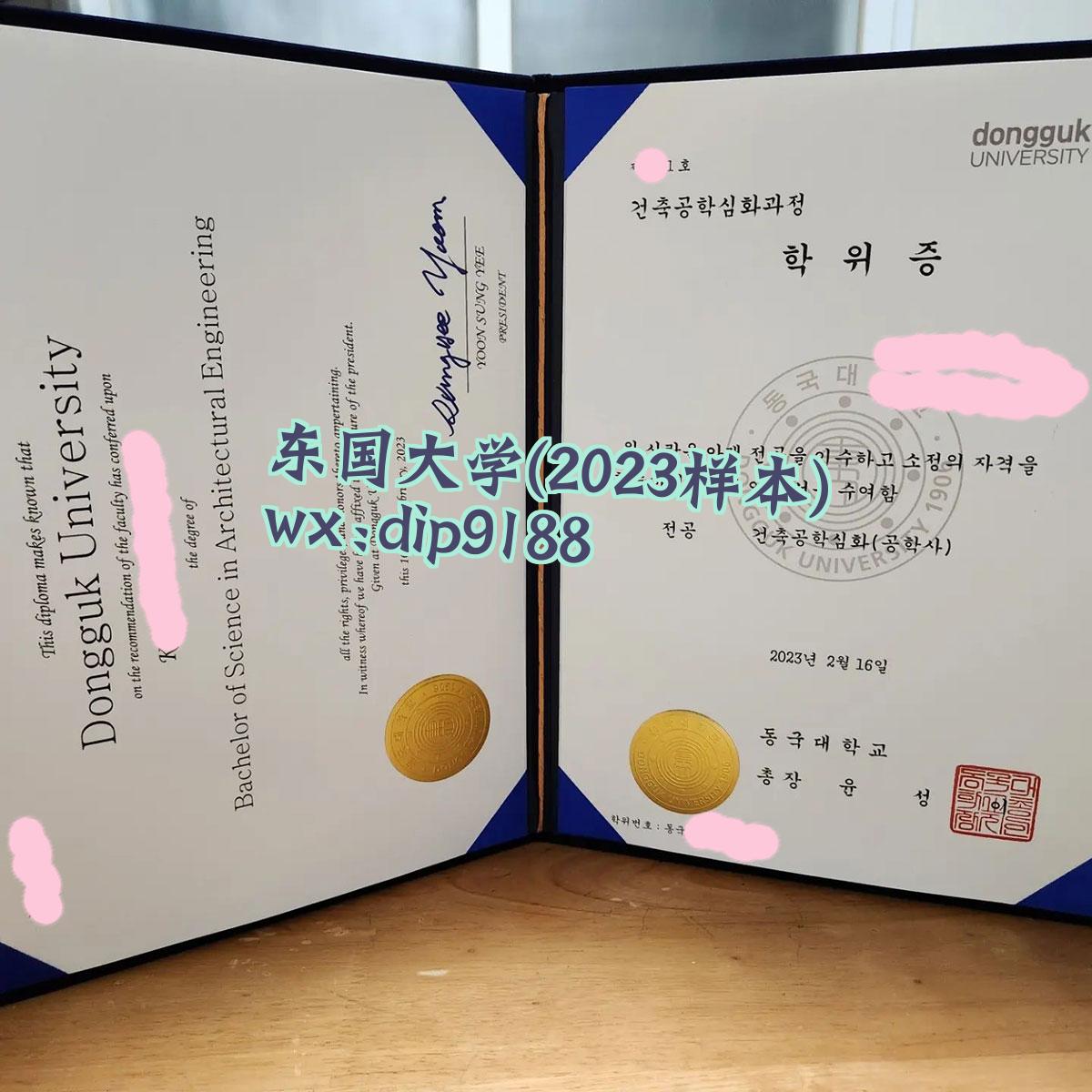 东国大学学历2023毕业证样本图
